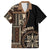 Samoa Siapo Motif Family Matching Short Sleeve Bodycon Dress and Hawaiian Shirt Classic Style - Black Ver LT7 Dad's Shirt - Short Sleeve Black - Polynesian Pride