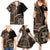 Samoa Siapo Motif Family Matching Summer Maxi Dress and Hawaiian Shirt Classic Style - Black Ver LT7 - Polynesian Pride