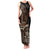 Samoa Siapo Motif Family Matching Tank Maxi Dress and Hawaiian Shirt Classic Style - Black Ver LT7 Mom's Dress Black - Polynesian Pride