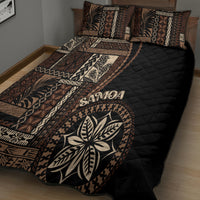 Samoa Siapo Motif Quilt Bed Set Classic Style - Black Ver LT7 - Polynesian Pride