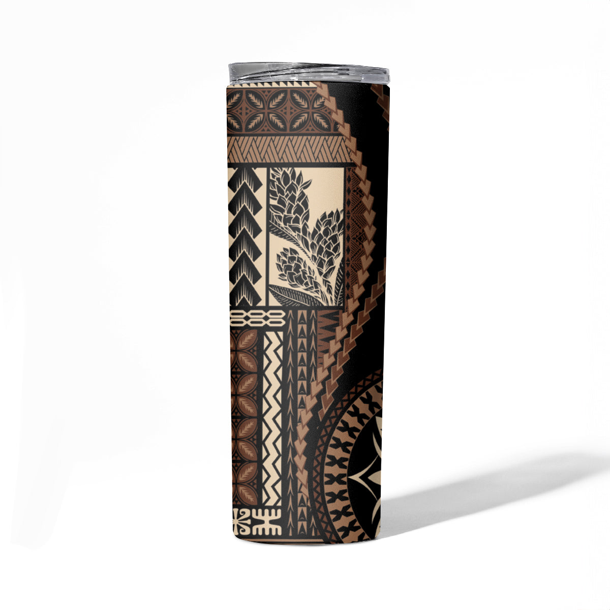 Samoa Siapo Motif Skinny Tumbler Classic Style - Black Ver