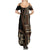 Samoa Siapo Motif Summer Maxi Dress Classic Style - Black Ver LT7 - Polynesian Pride