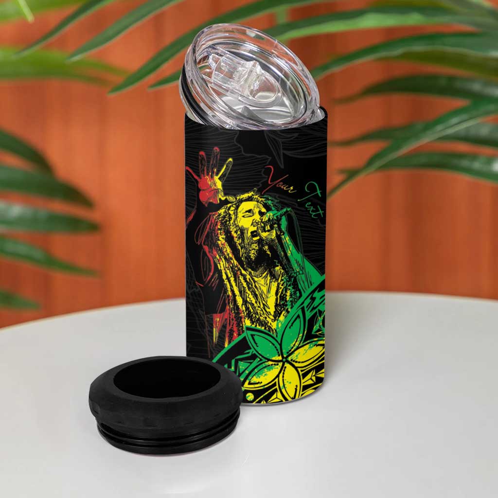 Personalised Reggae Jawaiian Festive 4 in 1 Can Cooler Tumbler Mix Polynesian