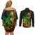 Personalised Reggae Jawaiian Festive Couples Matching Off Shoulder Short Dress and Long Sleeve Button Shirt Mix Polynesian