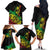 Personalised Reggae Jawaiian Festive Family Matching Off The Shoulder Long Sleeve Dress and Hawaiian Shirt Mix Polynesian