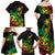 Personalised Reggae Jawaiian Festive Family Matching Off Shoulder Maxi Dress and Hawaiian Shirt Mix Polynesian