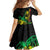 Personalised Reggae Jawaiian Festive Family Matching Off Shoulder Short Dress and Hawaiian Shirt Mix Polynesian