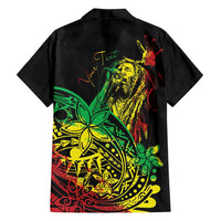 Personalised Reggae Jawaiian Festive Family Matching Tank Maxi Dress and Hawaiian Shirt Mix Polynesian