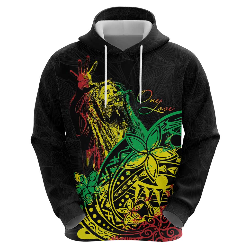 Personalised Reggae Jawaiian Festive Hoodie Mix Polynesian