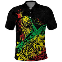 Personalised Reggae Jawaiian Festive Polo Shirt Mix Polynesian