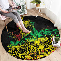 Personalised Reggae Jawaiian Festive Round Carpet Mix Polynesian