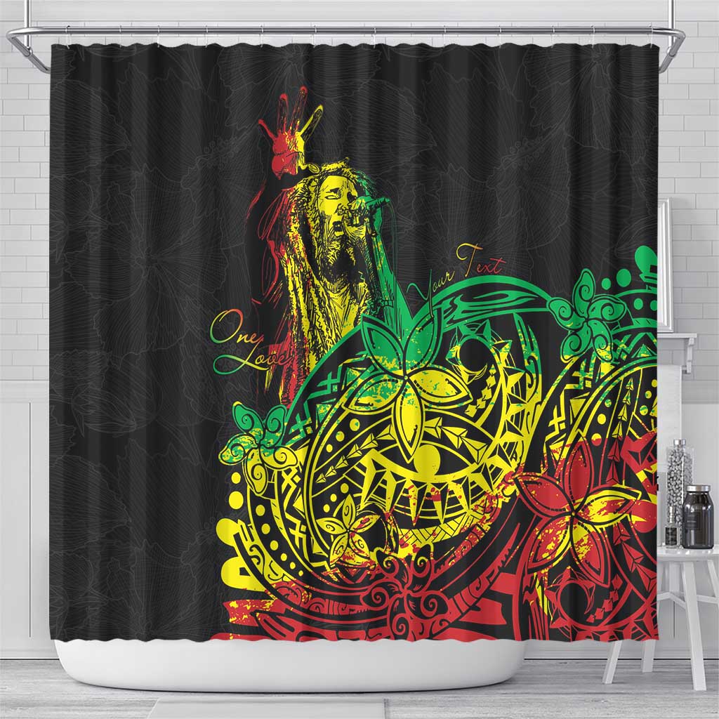 Personalised Reggae Jawaiian Festive Shower Curtain Mix Polynesian