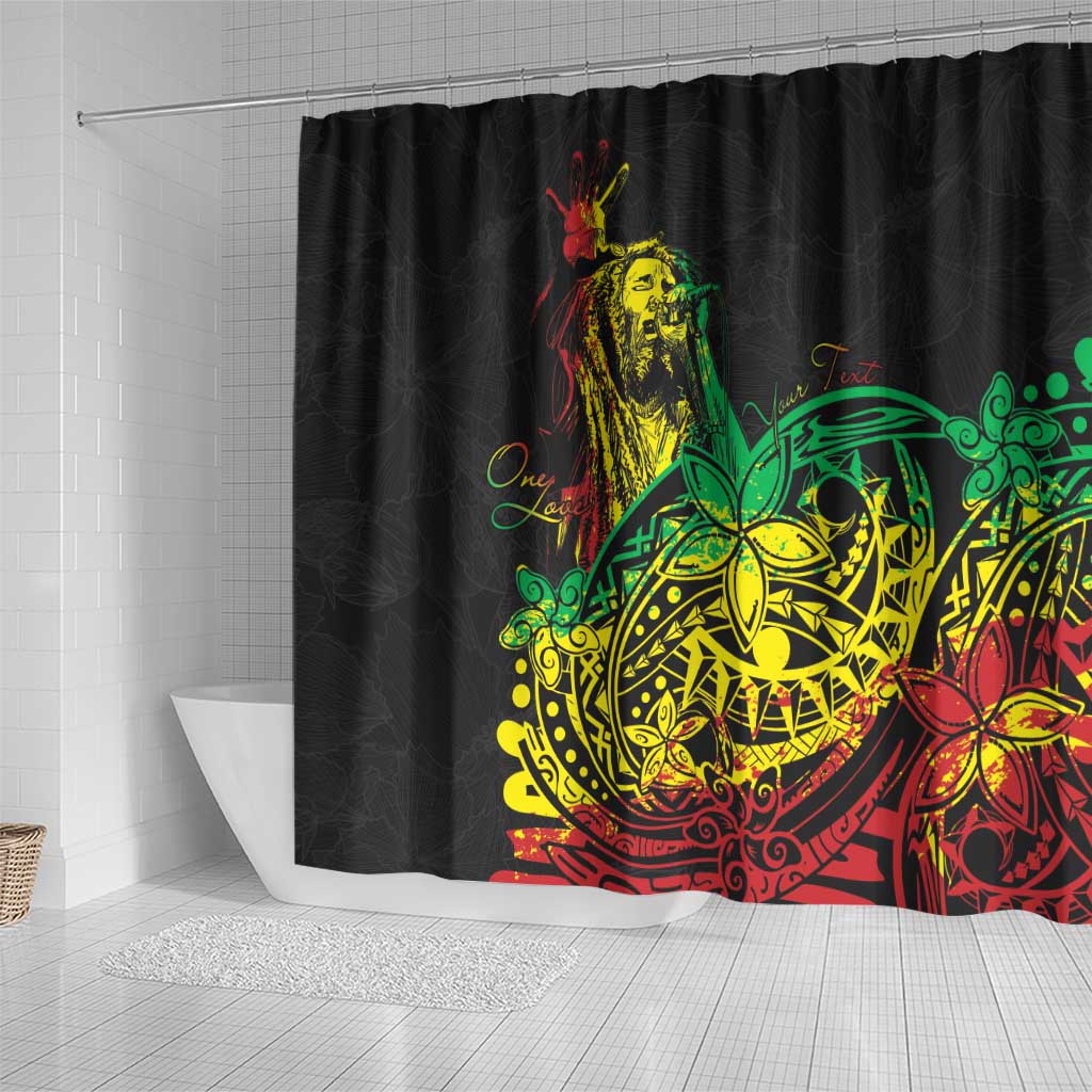 Personalised Reggae Jawaiian Festive Shower Curtain Mix Polynesian