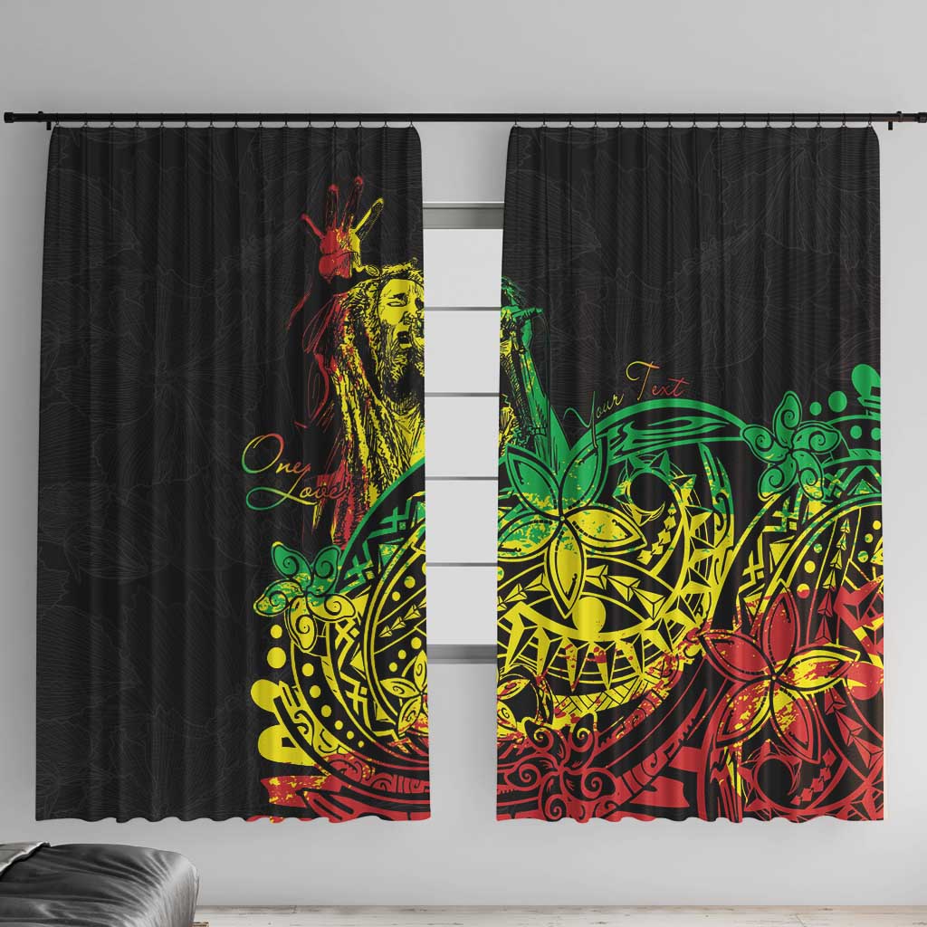 Personalised Reggae Jawaiian Festive Window Curtain Mix Polynesian LT7 With Hooks Reggae - Polynesian Pride