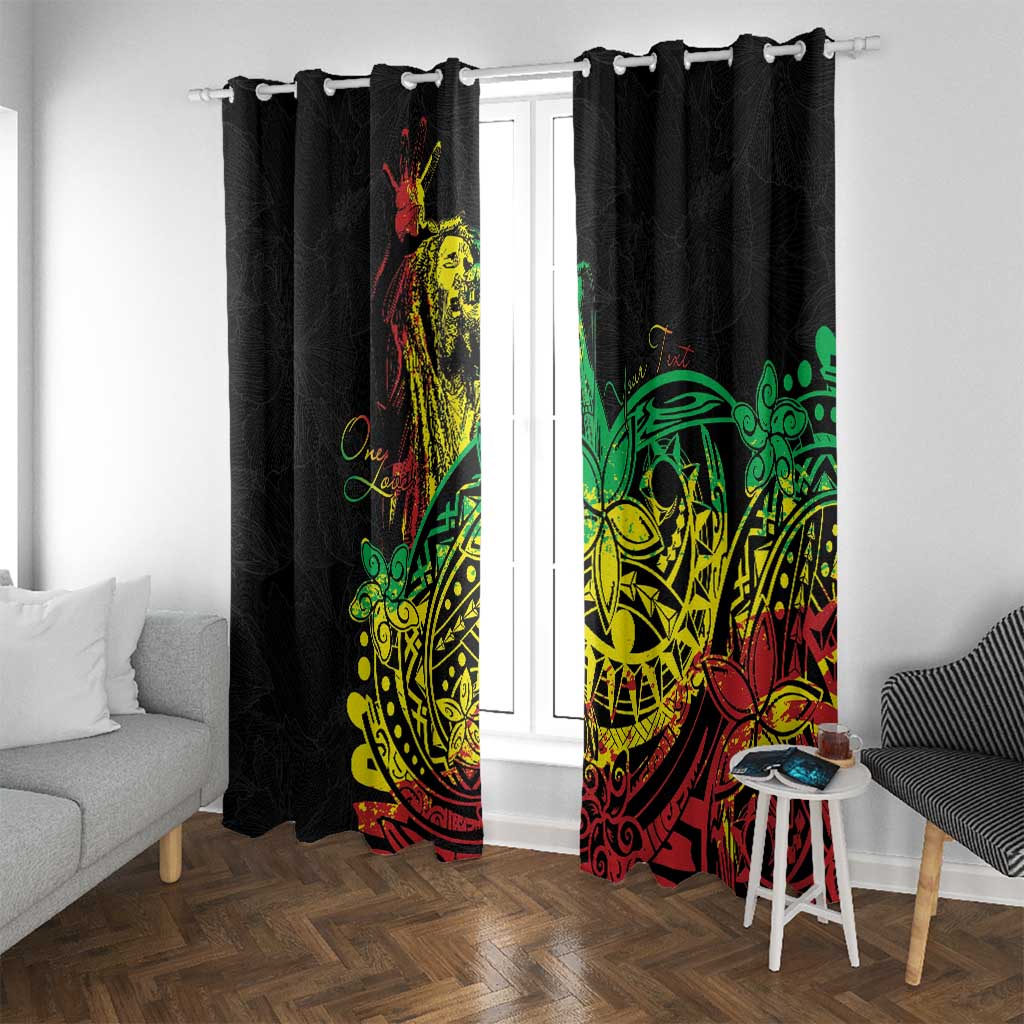 Personalised Reggae Jawaiian Festive Window Curtain Mix Polynesian LT7 With Grommets Reggae - Polynesian Pride