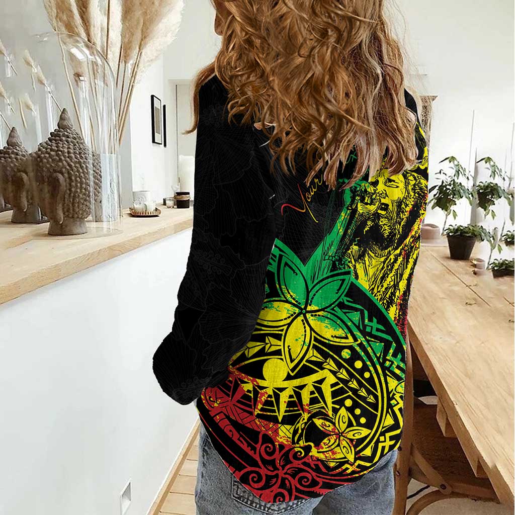 Personalised Reggae Jawaiian Festive Women Casual Shirt Mix Polynesian