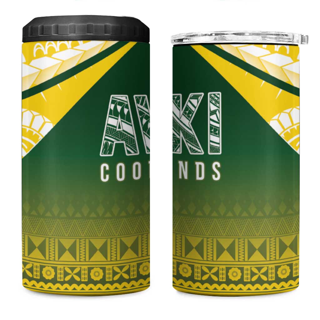 Cook Islands Rugby 4 in 1 Can Cooler Tumbler Kuki Avaiki - Polynesian Pride