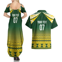Cook Islands Rugby Custom Couples Matching Summer Maxi Dress and Hawaiian Shirt Kuki Avaiki - Polynesian Pride