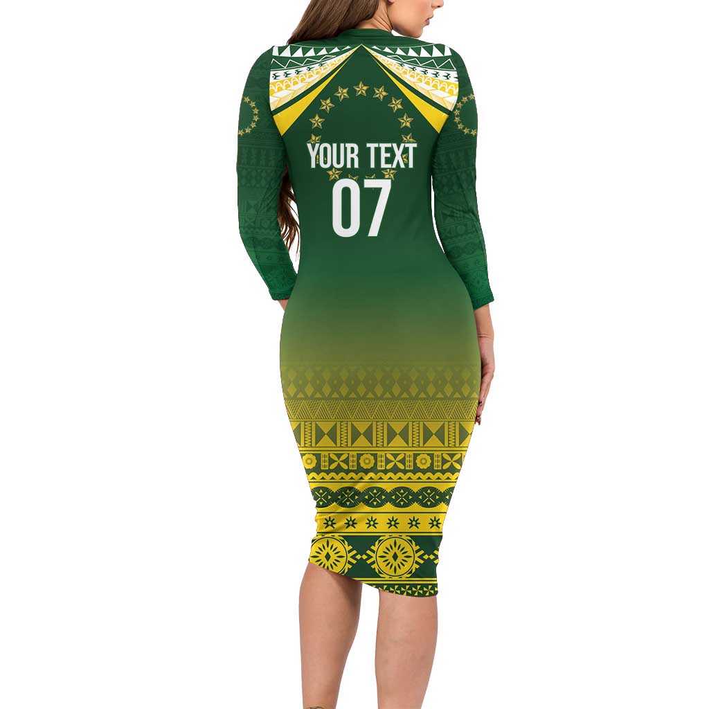 Cook Islands Rugby Custom Family Matching Long Sleeve Bodycon Dress and Hawaiian Shirt Kuki Avaiki - Polynesian Pride
