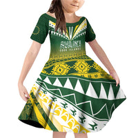 Cook Islands Rugby Custom Family Matching Off Shoulder Short Dress and Hawaiian Shirt Kuki Avaiki - Polynesian Pride