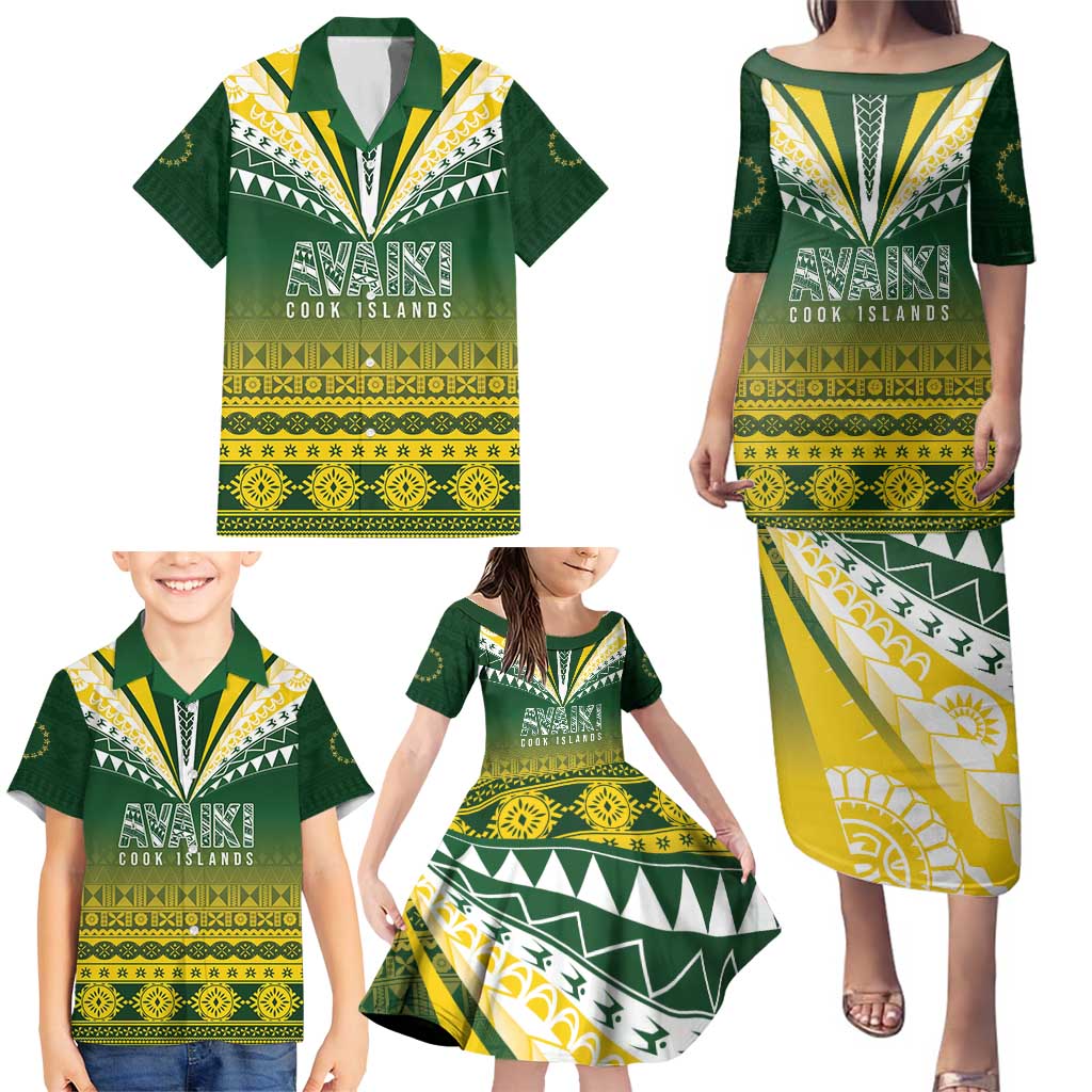 Cook Islands Rugby Custom Family Matching Puletasi and Hawaiian Shirt Kuki Avaiki - Polynesian Pride