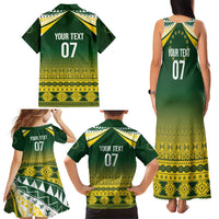 Cook Islands Rugby Custom Family Matching Tank Maxi Dress and Hawaiian Shirt Kuki Avaiki - Polynesian Pride