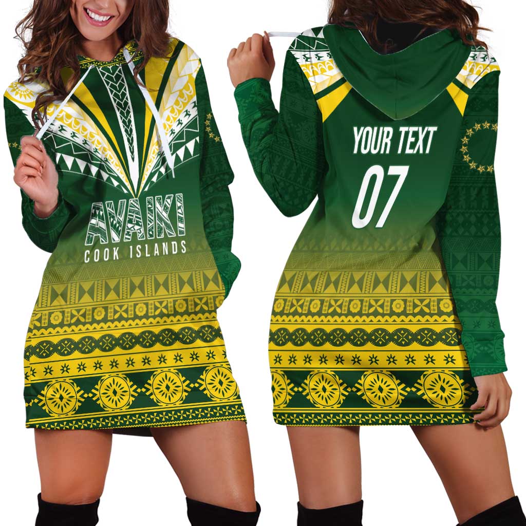 Cook Islands Rugby Custom Hoodie Dress Kuki Avaiki - Polynesian Pride