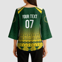 Cook Islands Rugby Custom Kimono Sleeve Blouse Kuki Avaiki - Polynesian Pride