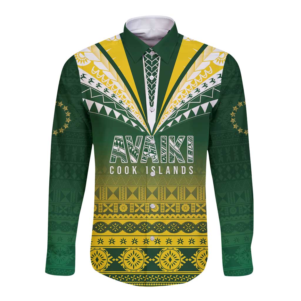 Cook Islands Rugby Custom Long Sleeve Button Shirt Kuki Avaiki - Polynesian Pride