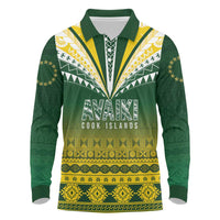 Cook Islands Rugby Custom Long Sleeve Polo Shirt Kuki Avaiki - Polynesian Pride