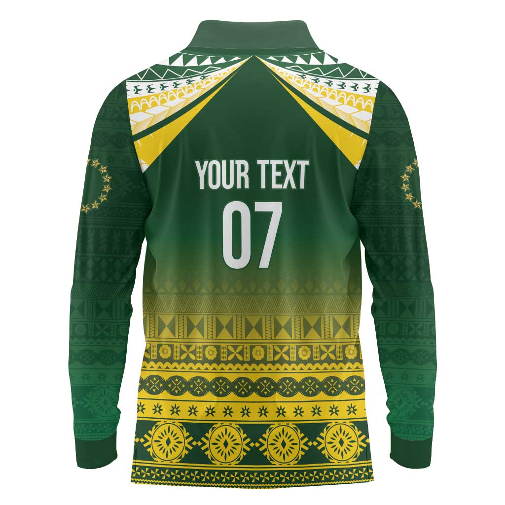 Cook Islands Rugby Custom Long Sleeve Polo Shirt Kuki Avaiki - Polynesian Pride