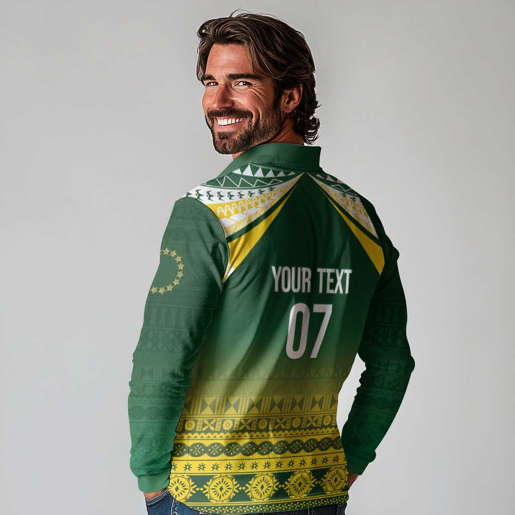 Cook Islands Rugby Custom Long Sleeve Polo Shirt Kuki Avaiki - Polynesian Pride