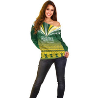 Cook Islands Rugby Custom Off Shoulder Sweater Kuki Avaiki - Polynesian Pride