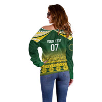 Cook Islands Rugby Custom Off Shoulder Sweater Kuki Avaiki - Polynesian Pride