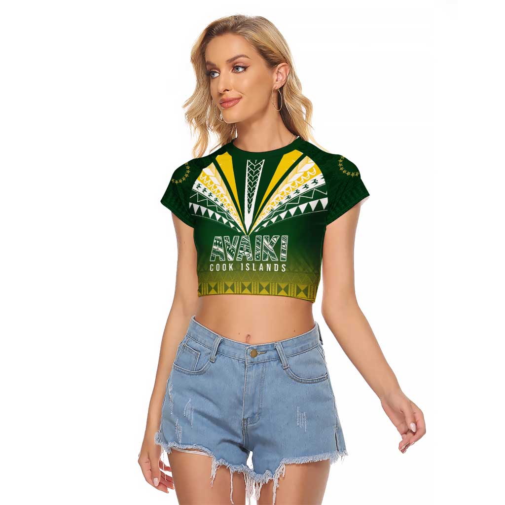 Cook Islands Rugby Custom Raglan Cropped T Shirt Kuki Avaiki - Polynesian Pride