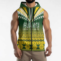 Cook Islands Rugby Custom Sleeveless Zip Hoodie Kuki Avaiki - Polynesian Pride