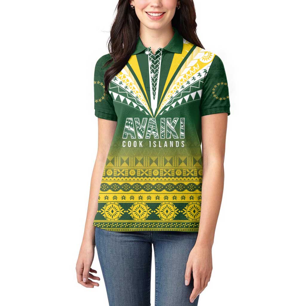 Cook Islands Rugby Custom Women Polo Shirt Kuki Avaiki - Polynesian Pride