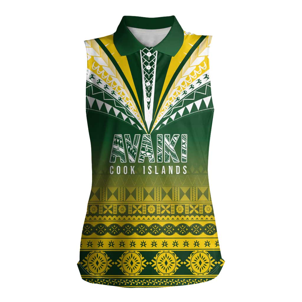 Cook Islands Rugby Custom Women Sleeveless Polo Shirt Kuki Avaiki - Polynesian Pride
