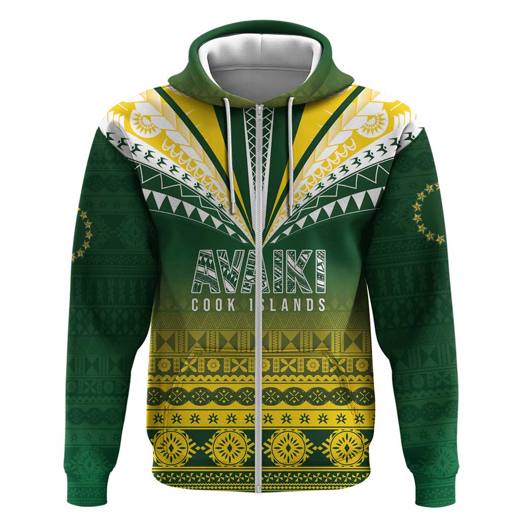 Cook Islands Rugby Custom Zip Hoodie Kuki Avaiki - Polynesian Pride