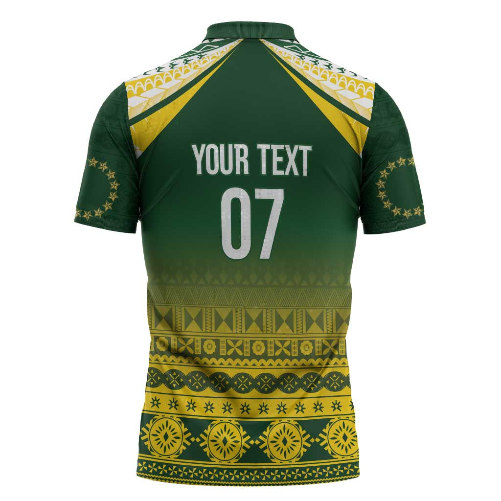 Cook Islands Rugby Custom Zipper Polo Shirt Kuki Avaiki - Polynesian Pride
