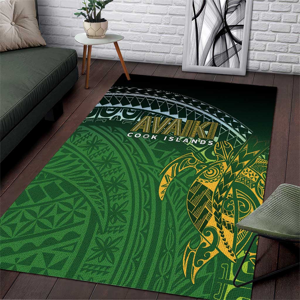 Cook Islands Rugby Kuki Avaiki Area Rug Tribal Turtle - Polynesian Pride