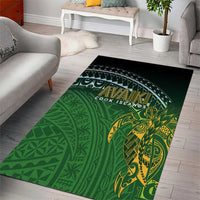 Cook Islands Rugby Kuki Avaiki Area Rug Tribal Turtle - Polynesian Pride