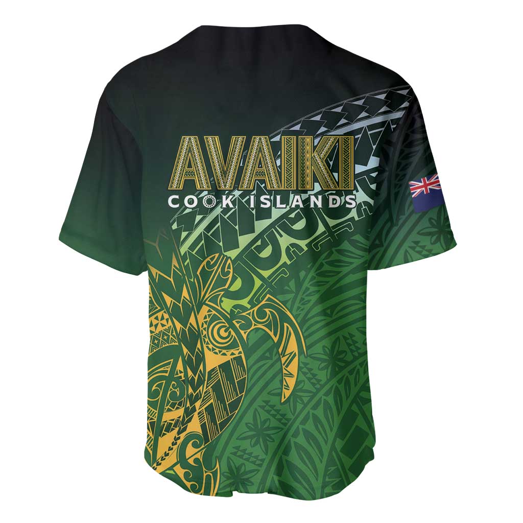 Cook Islands Rugby Kuki Avaiki Baseball Jersey Tribal Turtle - Polynesian Pride