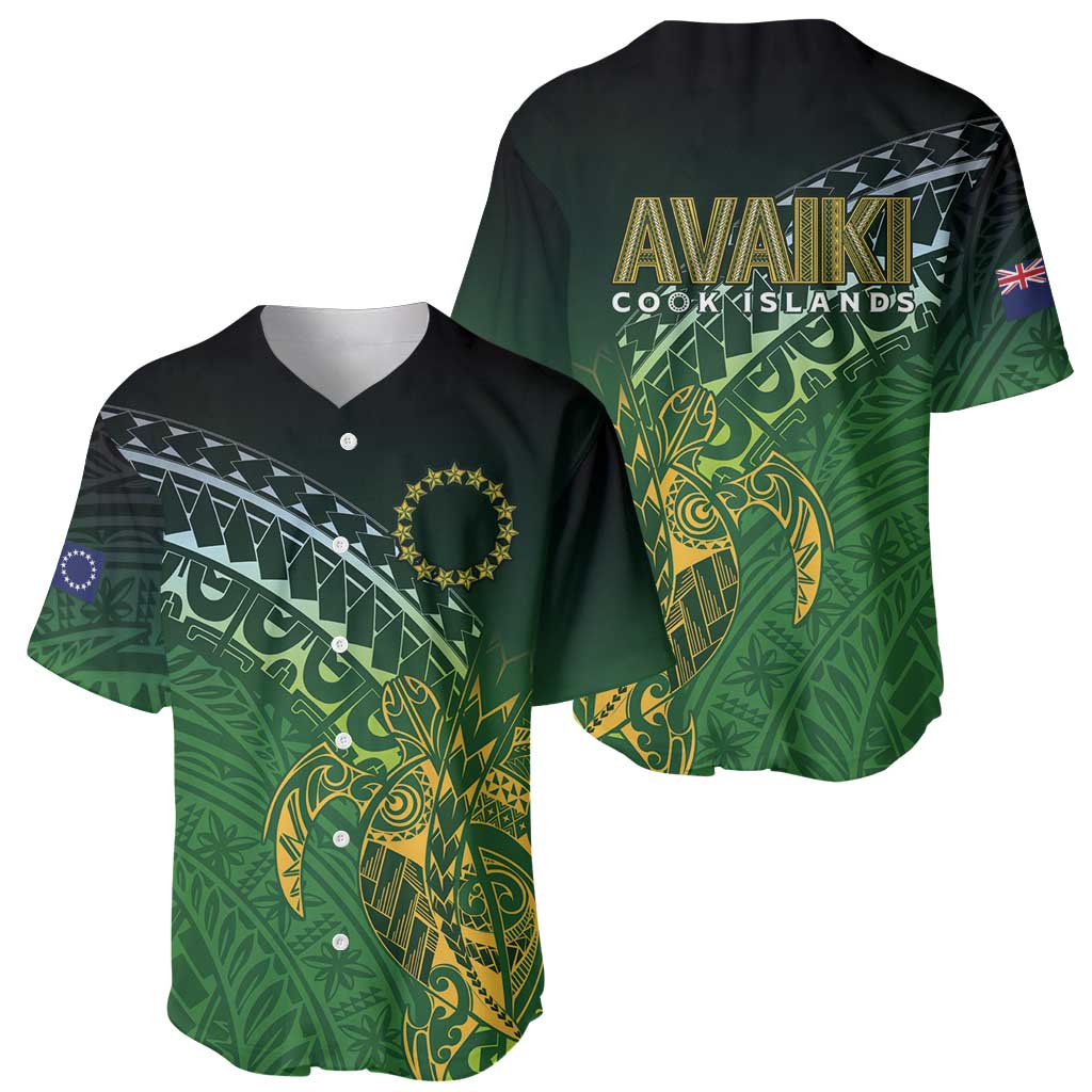 Cook Islands Rugby Kuki Avaiki Baseball Jersey Tribal Turtle - Polynesian Pride