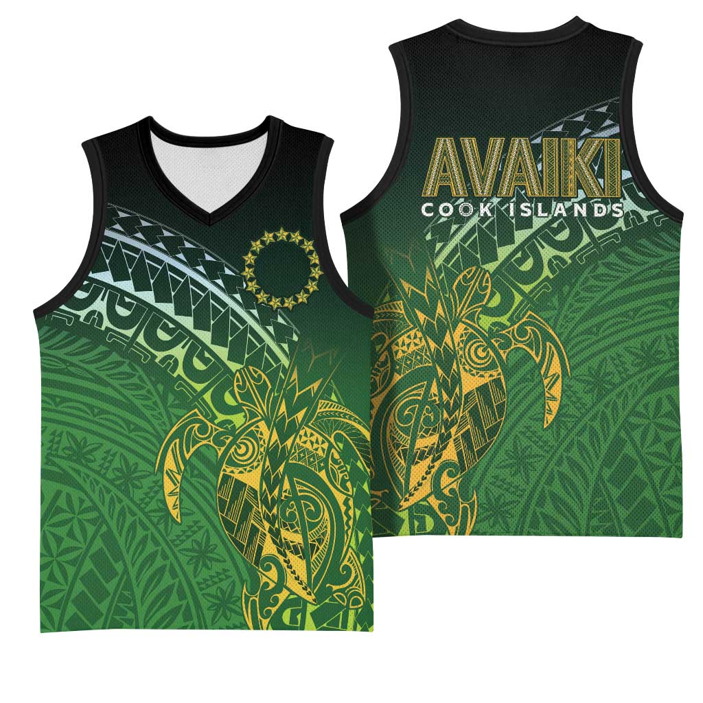 Cook Islands Rugby Kuki Avaiki Basketball Jersey Tribal Turtle - Polynesian Pride