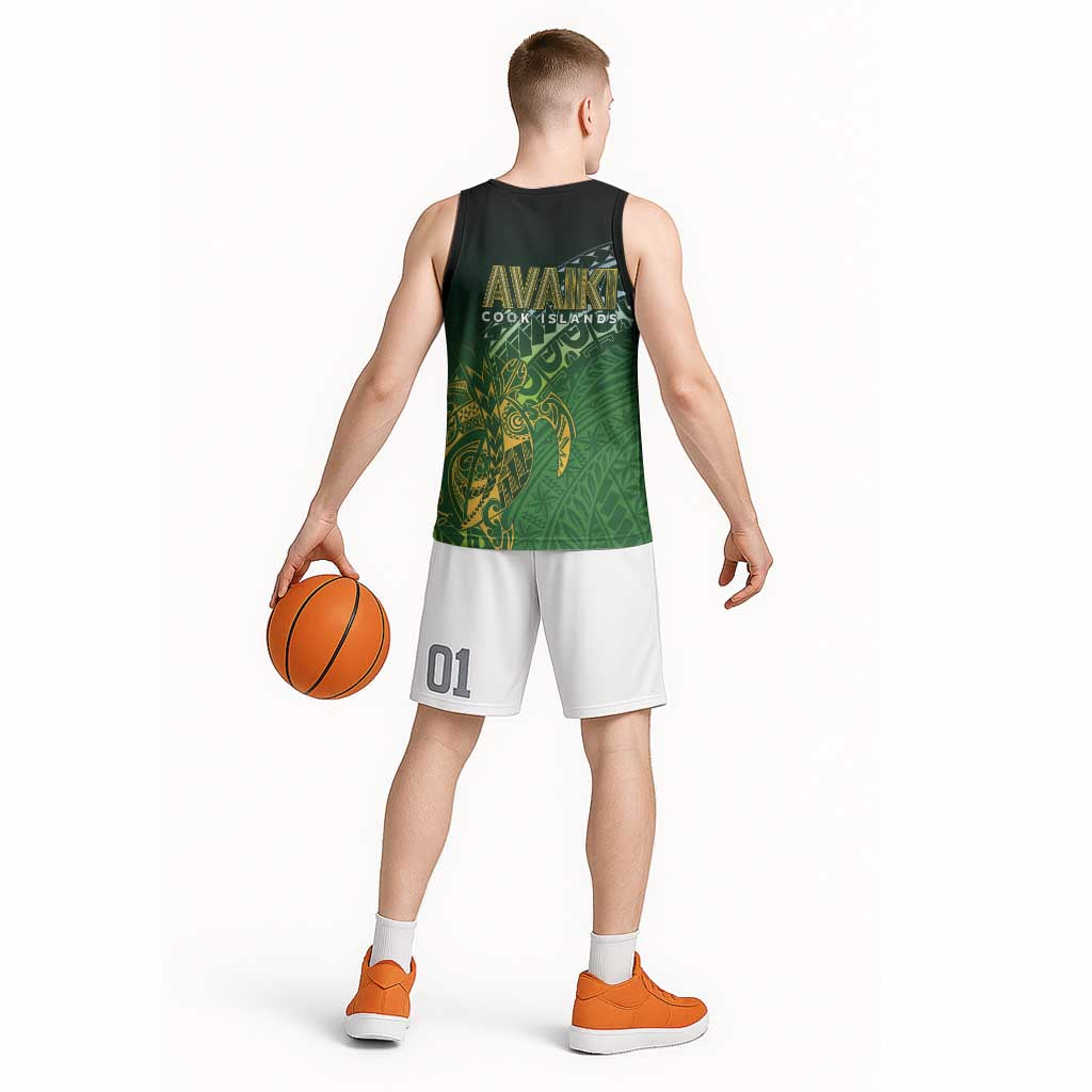 Cook Islands Rugby Kuki Avaiki Basketball Jersey Tribal Turtle - Polynesian Pride