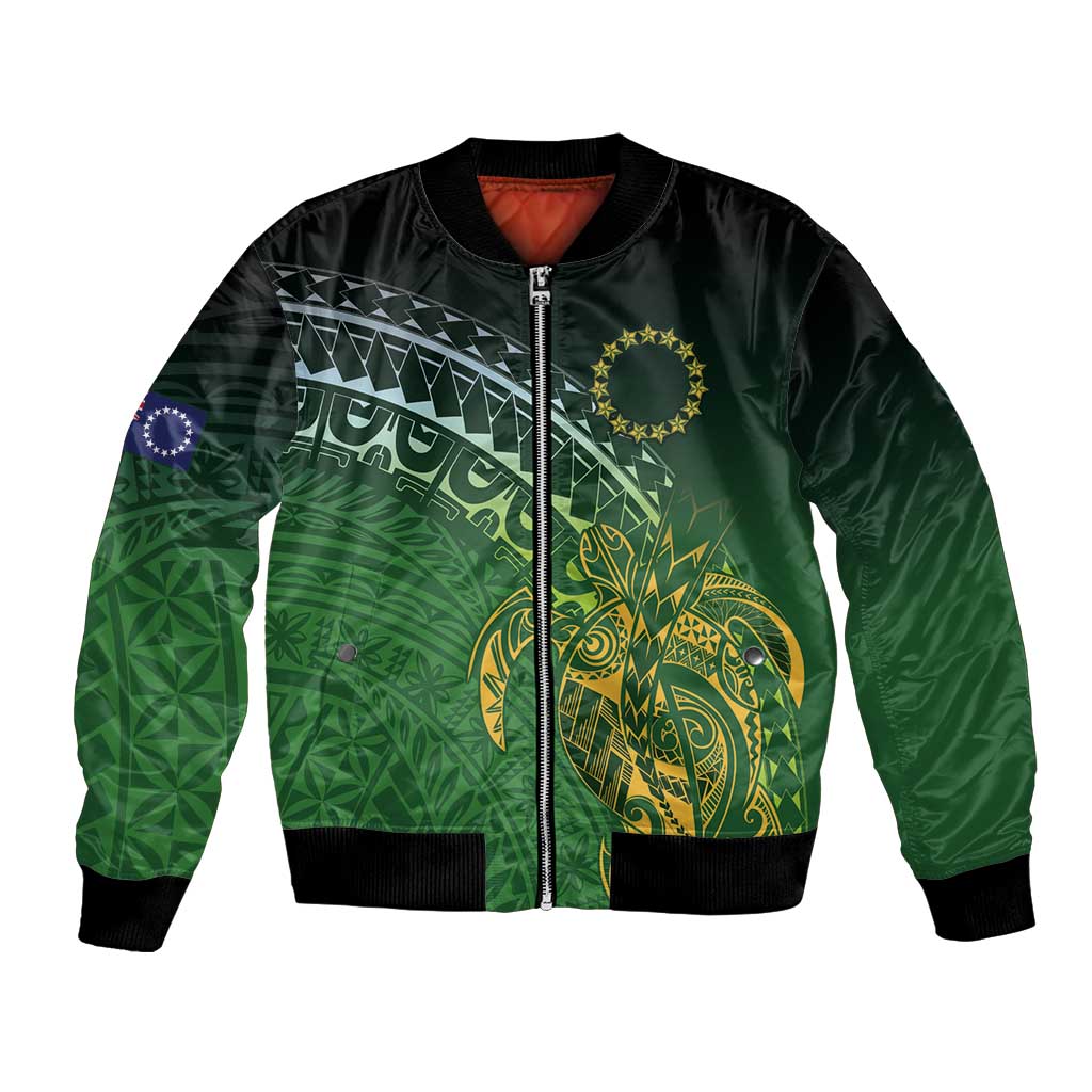 Cook Islands Rugby Kuki Avaiki Bomber Jacket Tribal Turtle - Polynesian Pride