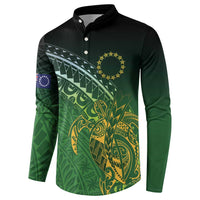 Cook Islands Rugby Kuki Avaiki Button Sweatshirt Tribal Turtle - Polynesian Pride