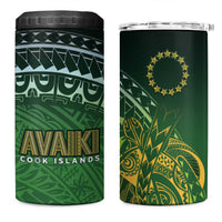 Cook Islands Rugby Kuki Avaiki 4 in 1 Can Cooler Tumbler Tribal Turtle - Polynesian Pride