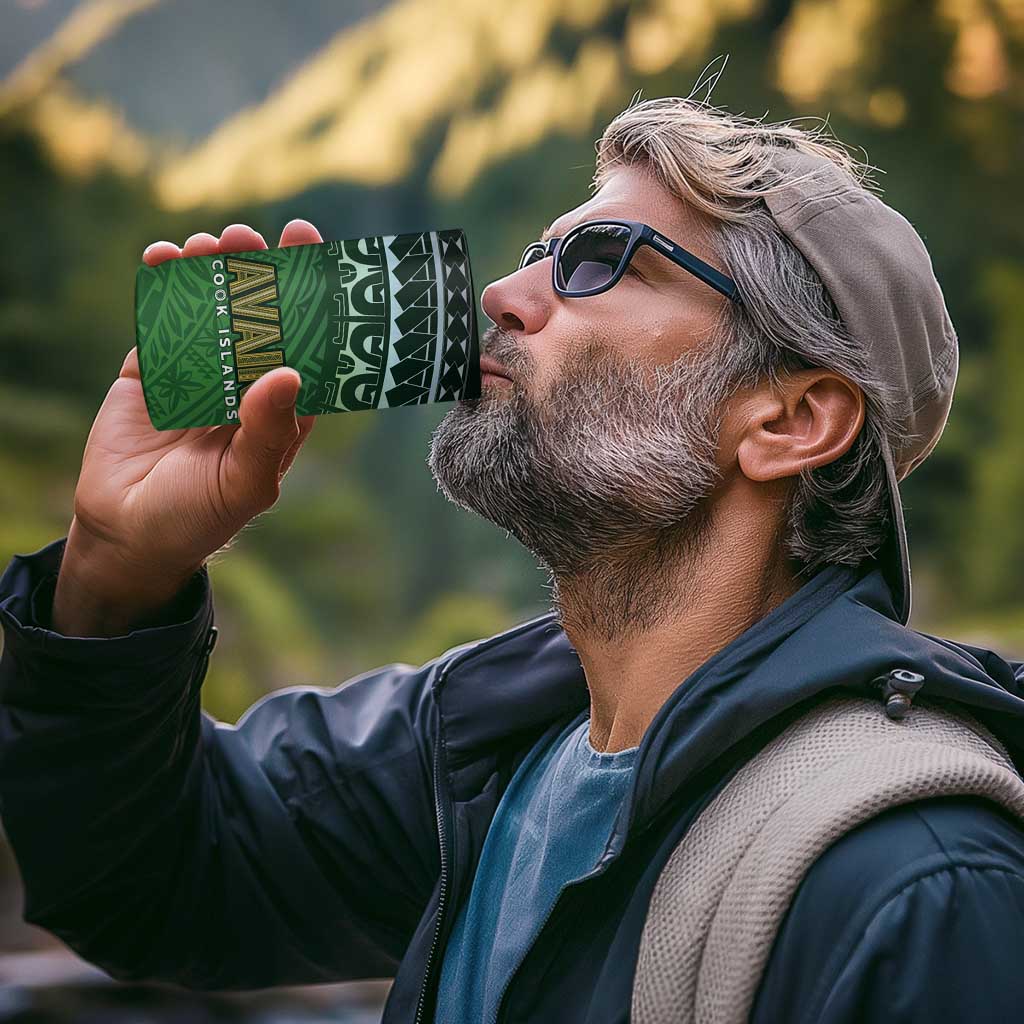 Cook Islands Rugby Kuki Avaiki 4 in 1 Can Cooler Tumbler Tribal Turtle - Polynesian Pride